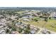 Aerial view of the property showcasing its location in a residential neighborhood with tree-lined streets at 8956 124Th Way, Seminole, FL 33772
