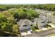 Aerial view captures the home's position within a serene, tree-lined neighborhood at 10716 Ashford Oaks Dr, Tampa, FL 33625