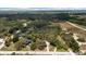 Aerial shot of a community with mature trees, featuring a home with a pool, near open land at 11207 Donneymoor Dr, Riverview, FL 33569