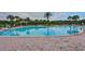 Large community pool with an expansive deck, a gazebo and palm trees at 11924 Brighton Knoll Loop, Riverview, FL 33579