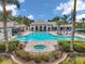 The community pool and spa are beautifully landscaped, offering residents a perfect place to relax and socialize at 12817 Cobalt Ter, Bradenton, FL 34211