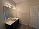 Bathroom features an updated vanity with sink, modern lighting, and new floors at 13243 Sanctuary Cove Dr # 204, Temple Terrace, FL 33637