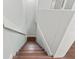Interior view of the wooden staircase at 2033 Arbor Dr, Clearwater, FL 33760