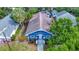Blue craftsman home featuring a quaint front porch and well-manicured landscaping at 207 W Chelsea St, Tampa, FL 33603