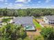 Aerial shot of backyard with pool, spacious yard, landscaping, and a well-maintained lawn at 2202 Colewood Ln, Dover, FL 33527