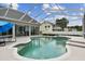 A lovely screened-in pool with a patio and access to the home through sliding glass doors at 2202 Colewood Ln, Dover, FL 33527