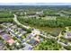 Beautiful home aerial showcasing the property, pool, and surrounding lush landscape in a desirable neighborhood at 2614 Brookforest Dr, Wesley Chapel, FL 33544