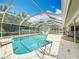 Screened-in pool with a slide, ladder, and well-maintained patio at 2742 Sea Pines E Cir, Clearwater, FL 33761