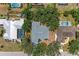 Birds eye view of house with gray shingle roof, nestled amongst mature trees at 3330 46Th E Ter, Bradenton, FL 34203