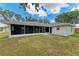 Well-maintained backyard showcasing a screened patio and ample green space for outdoor activities at 3330 46Th E Ter, Bradenton, FL 34203