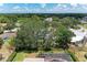 Overhead view of backyard with screened in pool and patio, surrounded by lush landscaping and mature trees at 3330 46Th E Ter, Bradenton, FL 34203