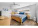 Spacious bedroom with natural light, ceiling fan, and wood-look flooring, creating a serene retreat at 5208 Denver Ne St, St Petersburg, FL 33703