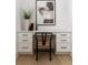 Well-lit home office with built-in drawers for storage and a functional workspace at 620 Marmora Ave, Tampa, FL 33606