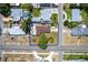Stunning aerial view of the property, outlined in blue, emphasizing its lot size and location at 6801 Pinellas Point S Dr, St Petersburg, FL 33712