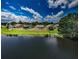 Expansive backyard overlooking the tranquil lake, perfect for outdoor relaxation and entertaining at 699 Merlins Ct, Tarpon Springs, FL 34689