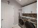 Convenient laundry room with modern appliances, ample counter space, and stylish backsplash at 8508 Canterbury Lake Blvd, Tampa, FL 33619