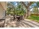 Charming backyard with a fire pit, patio, and mature trees, perfect for outdoor living at 10819 Seminole N Dr, St Petersburg, FL 33708