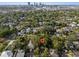 City skyline view from an aerial perspective of a lush, green neighborhood at 132 21St S Ave, St Petersburg, FL 33705