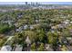 City skyline view from an aerial perspective of a lush, green neighborhood at 132 21St S Ave, St Petersburg, FL 33705