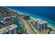 Stunning aerial view showcasing beachfront condos and beautiful waterfront scenery at 1600 Gulf Blvd # 514, Clearwater Beach, FL 33767