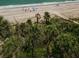 Stunning aerial view of beach with palm trees, sugar sand, and crystal blue water at 1600 Gulf Blvd # 514, Clearwater Beach, FL 33767