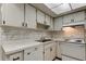 Kitchen featuring white cabinets, modern appliances, and tile backsplash at 2380 Shelly Dr # B, Palm Harbor, FL 34684