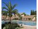 Resort-style community pool with lounge chairs, umbrellas, and manicured landscaping for outdoor enjoyment at 2380 Shelly Dr # B, Palm Harbor, FL 34684