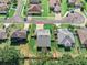 Aerial view of property, showcasing the house and yard outlined in red within the neighborhood at 3406 Regner Dr, Plant City, FL 33566