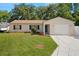 Charming single story home featuring manicured lawn, colorful landscaping, attached garage, and neutral color palette at 4549 Ontario Dr, New Port Richey, FL 34652