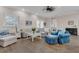 Bright living room with hardwood floors, neutral walls, stylish furniture, and large windows at 6315 43Rd E Ct, Sarasota, FL 34243