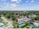 Scenic aerial shot of a quiet neighborhood with mature trees and inviting homes, some featuring private pools at 6903 Cedar Ridge N Dr, Pinellas Park, FL 33781