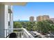 This spacious balcony features stunning views of the Gulf and nearby lush parks and buildings at 700 Beach Ne Dr # 704, St Petersburg, FL 33701
