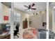 A spacious home office boasts natural light and custom built-in storage at 8562 Acorn Ridge Ct, Tampa, FL 33625