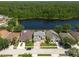 A lush backyard view showing the lake and manicured lawns at 10522 Sky Flower Ct, Land O Lakes, FL 34638