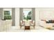 Bright dining room featuring an elegant table, chairs, and large windows with decorative curtains at 11809 Sparkling Topaz Cv, Parrish, FL 34219
