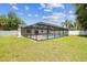 Enjoy this refreshing backyard pool, screened-in for privacy and pest control, set amidst a lush green lawn at 13835 Pathfinder Dr, Tampa, FL 33625