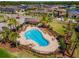 Aerial view of the community pool and lounge area, offering a private retreat for residents to unwind and enjoy the sun at 17510 Bright Wheat Dr, Lithia, FL 33547