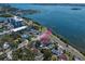Aerial view of property highlighting waterfront location and proximity to the bay at 1963 Edgewater Dr, Clearwater, FL 33755