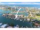 Beautiful aerial view of the waterfront location of this homes on a saltwater canal at 5 Marina Ter, Treasure Island, FL 33706