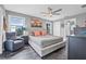 Cozy primary bedroom with ensuite bathroom, large windows offering natural light, and comfortable furnishings at 5080 43Rd S St, St Petersburg, FL 33711
