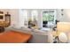 Bright living room featuring neutral decor, open layout with easy access to outdoor pool through sliding glass doors at 5101 Hartwell Loop, Land O Lakes, FL 34638