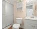 Cozy bathroom with a walk-in shower, sleek vanity, and ample storage space at 7701 Starkey Rd # 504, Seminole, FL 33777
