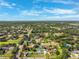 Wide aerial view of a suburban neighborhood with many trees and winding roads at 2013 Capri Rd, Valrico, FL 33594