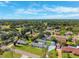 Aerial view showcases a property with a pool and solar panels in a green neighborhood at 2013 Capri Rd, Valrico, FL 33594