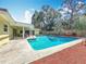 A beautiful turquoise swimming pool surrounded by a spacious patio and lush landscaping at 3900 38Th S St, St Petersburg, FL 33711