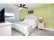 Bright bedroom with large window, waterfront view, and ceiling fan at 399 2Nd St # 417, Indian Rocks Beach, FL 33785