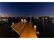 A private dock at night on the intercoastal waterway with two lounge chairs at 474 20Th Ave, Indian Rocks Beach, FL 33785