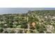 Aerial view of a property in a residential neighborhood with mature trees and a glimpse of the water at 5901 3Rd S St, St Petersburg, FL 33705