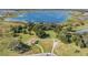 Aerial view showcasing the community clubhouse, serene lake, and lush green spaces perfect for recreation and relaxation at 8296 Olive Brook Dr, Wesley Chapel, FL 33545