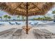 Beautiful beach-style pool area with lounge chairs and umbrellas for relaxing by the water at 8296 Olive Brook Dr, Wesley Chapel, FL 33545